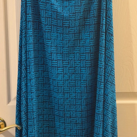 LuLaRoe Blue Geometric Maxi Skirt - Picture 2 of 3